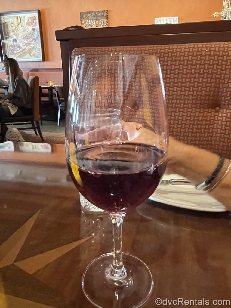 glass of wine from Tiffins