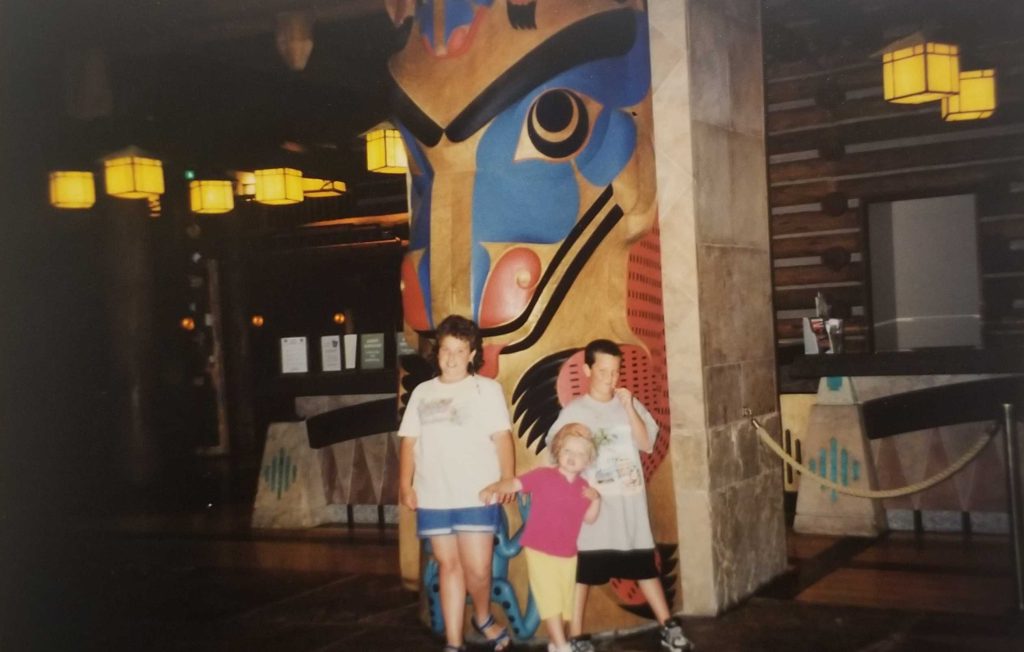 Team member Kristen as a child with her family at Disney’s Wilderness Lodge