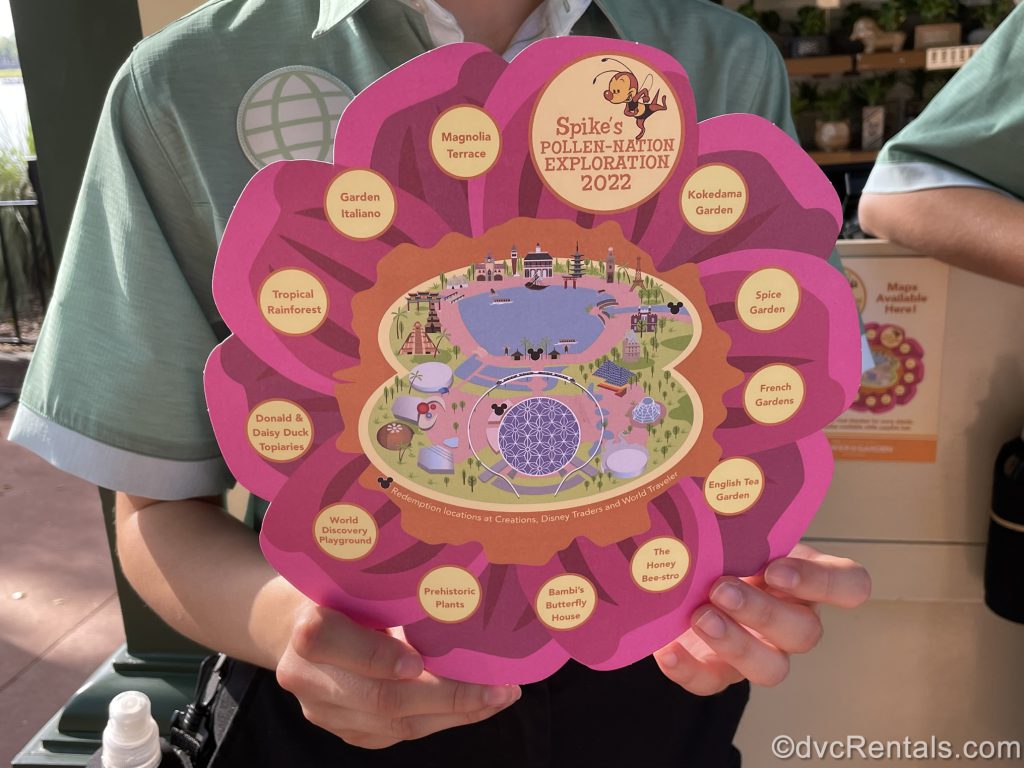 Sign for Spike’s Pollen-Nation Exploration Map from the Epcot International Flower & Garden Festival