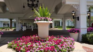 Flower bed outside the entrance to the Villas at Disney’s Grand Floridian Resort & Spa