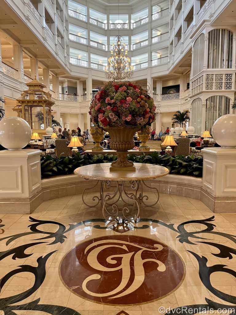 lobby in the main building at the Grand Floridian