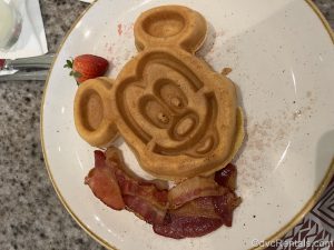 Mickey waffle and bacon from the Grand Floridian Café