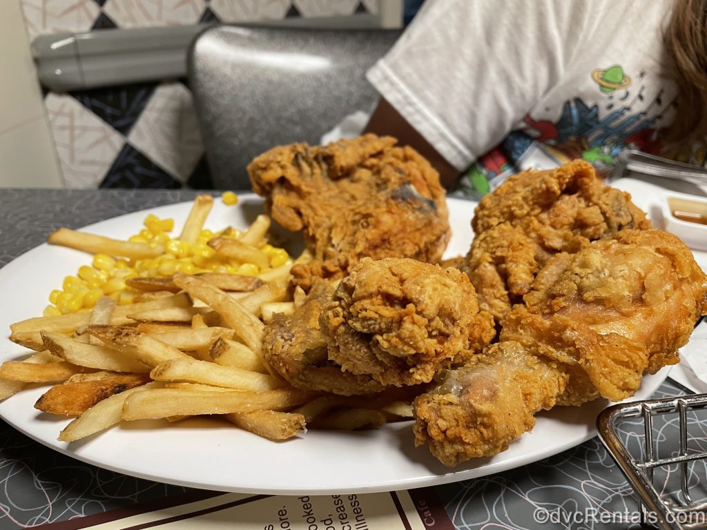 Fried chicken from 50’s Prime Time Café