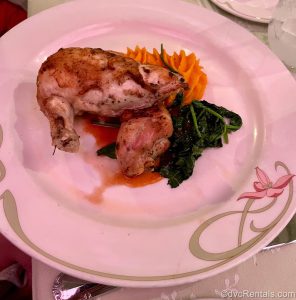 Chicken entrée from the Enchanted Garden on the Disney Dream