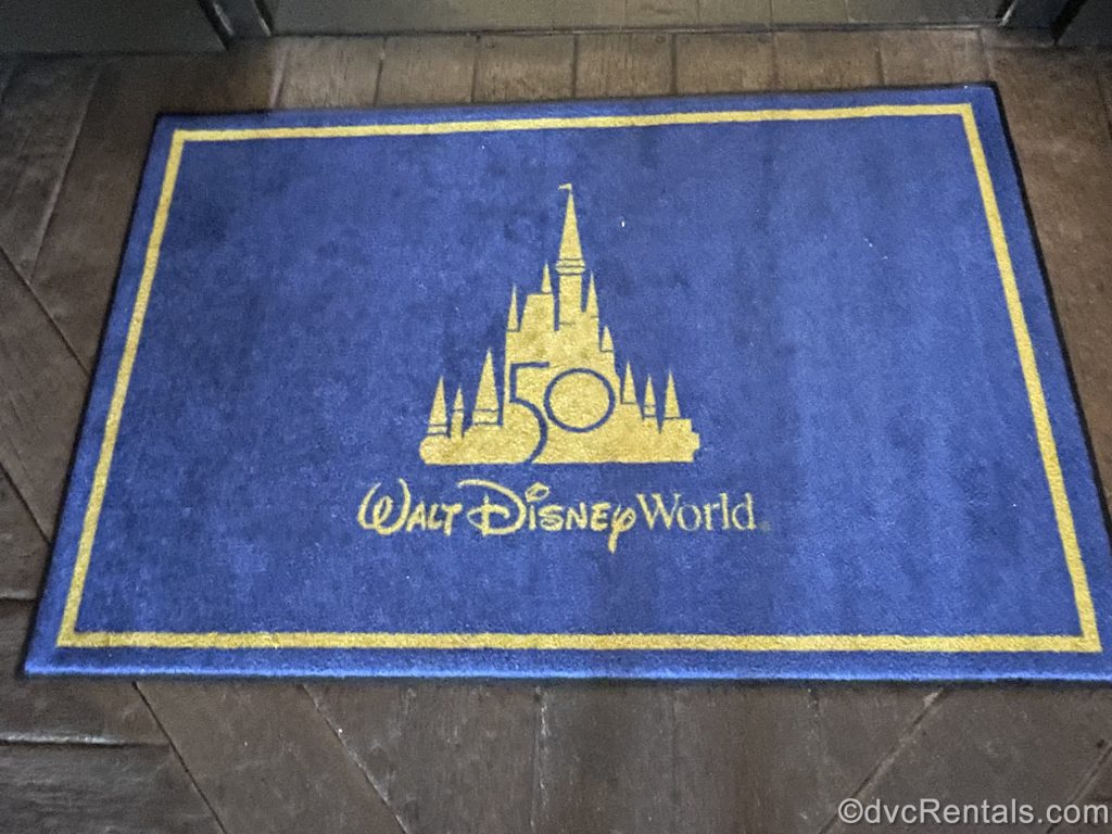 50th anniversary welcome mat at WDW