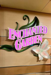 Sign for the Enchanted Garden on the Disney Dream