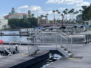 Pontoon boats in the marina at WDW
