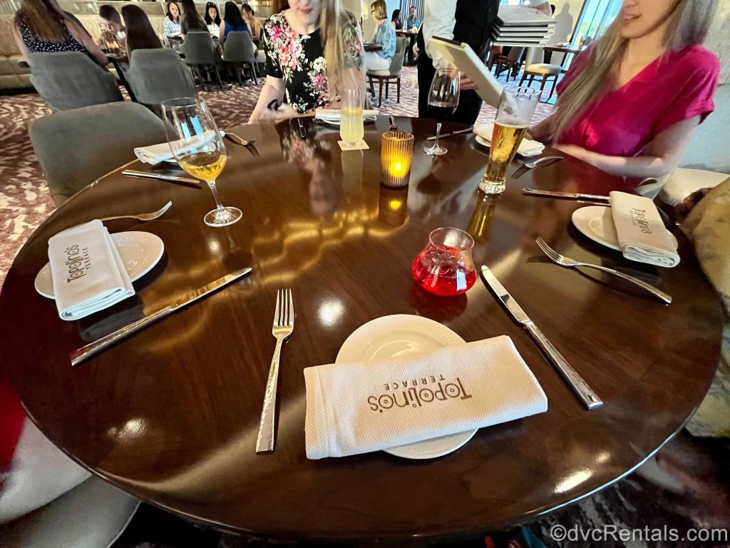Table setting from Topolino’s Terrance at Disney’s Riviera Resort