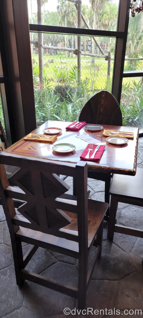 Table setting at Sanaa Restaurant