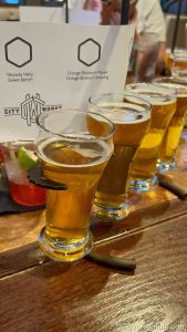 Beer flight from City Works Eatery & Pour House