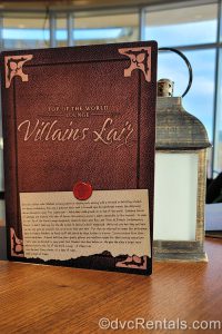 menu for Top of the World Lounge – Villain’s Lair