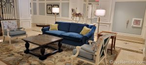 Seating area in the lobby of the Villas at Disney’s Grand Floridian Resort & Spa