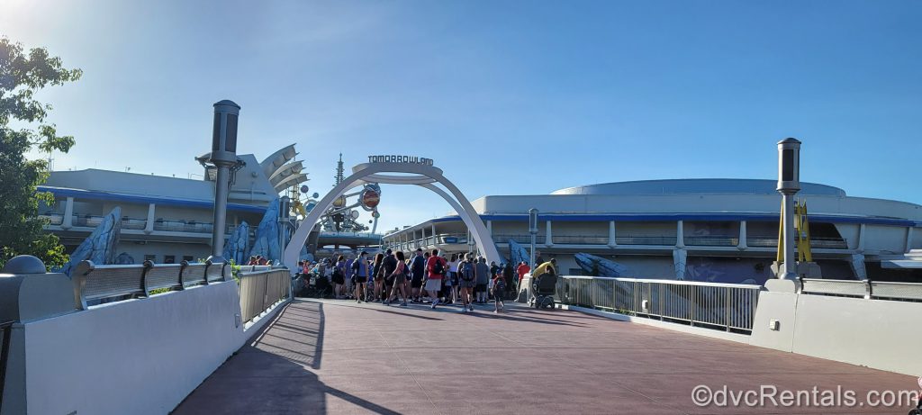 Entrance to Tomorrowland at Magic Kingdom just before Rope Drop