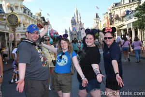 Team Members Stephen, Jenny, Kaitlyn, and Kelly on Main Street U.S.A. at the Magic Kingdom