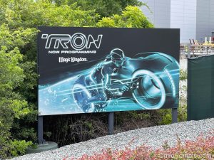 Sign for Tron Lightcycle Run at Magic Kingdom