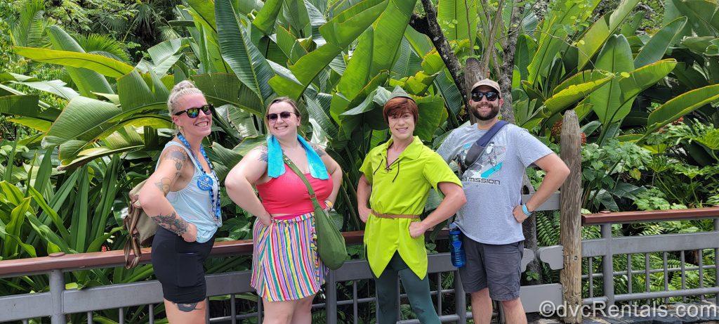 Team Members Allison, Amy and Kevin with Peter Pan