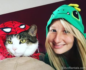 A photo of Cassie and Captain Jack, her cat