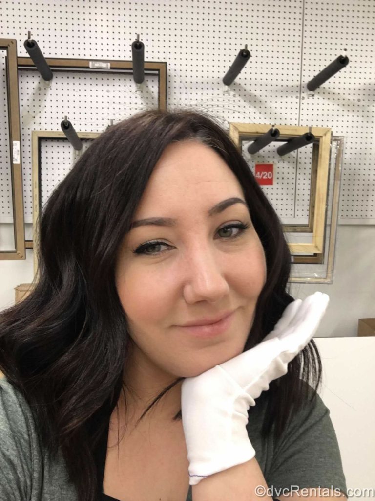 A selfie of Cassandra taken when doing custom framing
