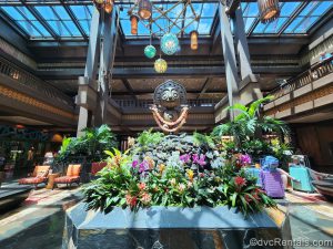 Statue in Polynesian Villas Lobby