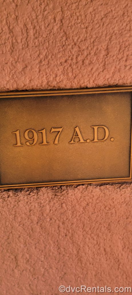 1917 A.D. Date Plaque on Wall