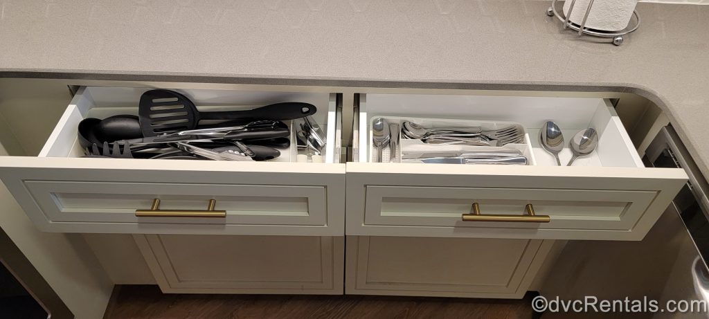 Cutlery Available in DVC Villas Kitchen