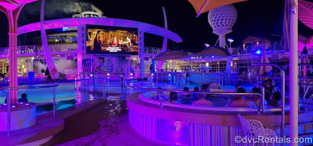 Movie Playing on Pool Deck