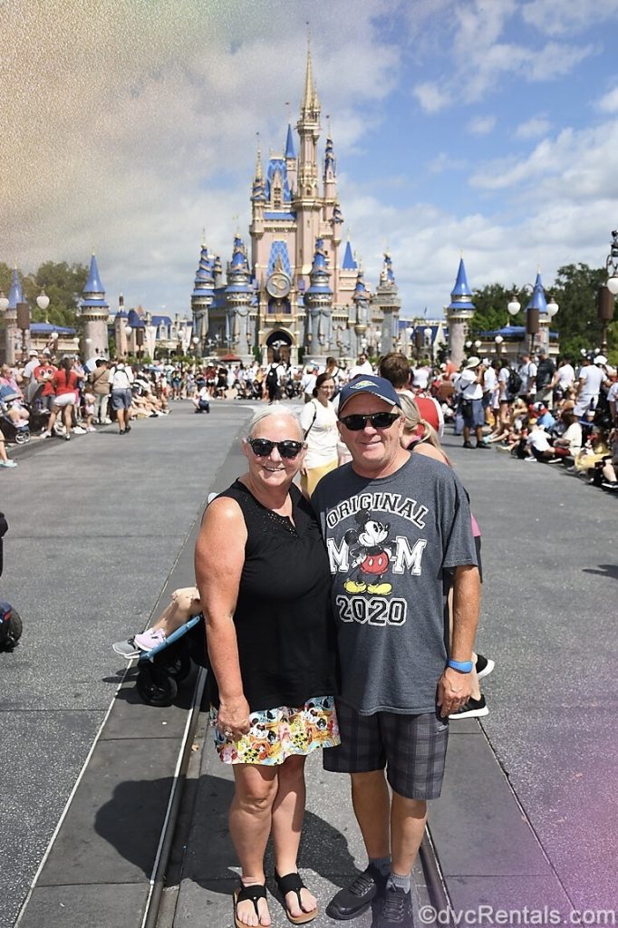 Debbie and her partner Doug at Magic Kingdom