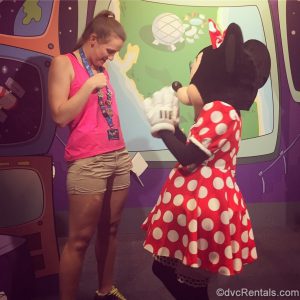 Victoria meeting Minnie Mouse