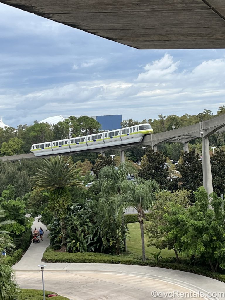 Monorail pulling into the Contemporary Resort
