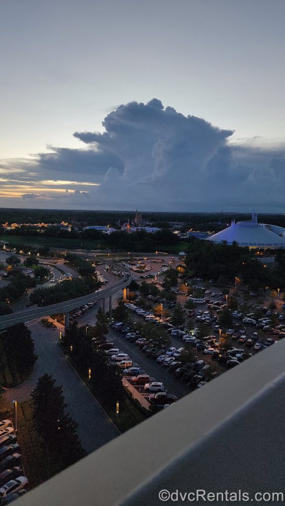 View of Magic Kingdom and Monorail from Bay Lake Tower