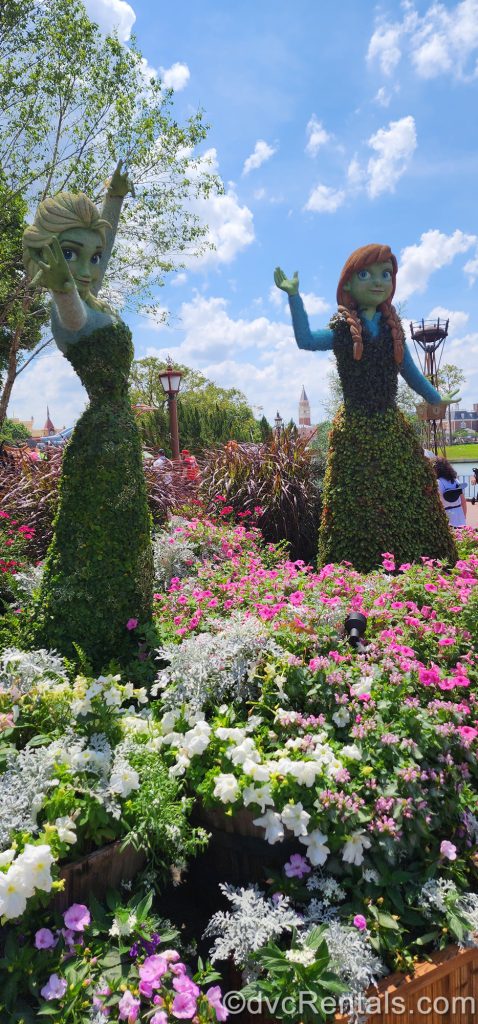 Elsa and Anna Topiary