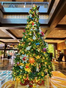 Christmas Tree in the lobby at Disney's Polynesian Resort.