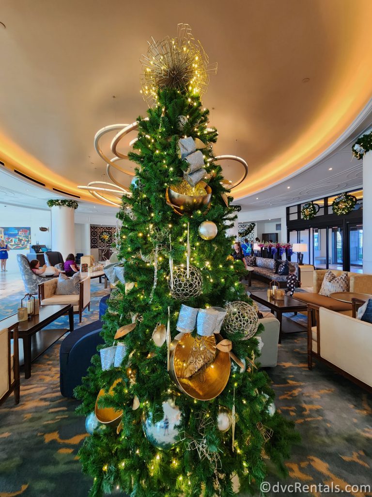 Christmas Tree in the lobby at Disney's Riviera Resort.