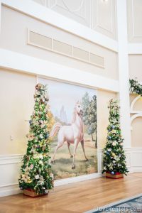 Two Christmas Trees in the lobby at Disney's Saratoga Springs Resort.