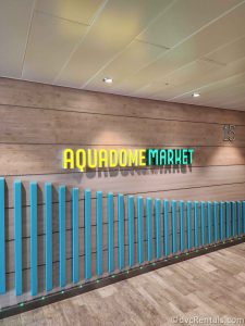 The Aquadome Market sign onboard the Icon of the Seas