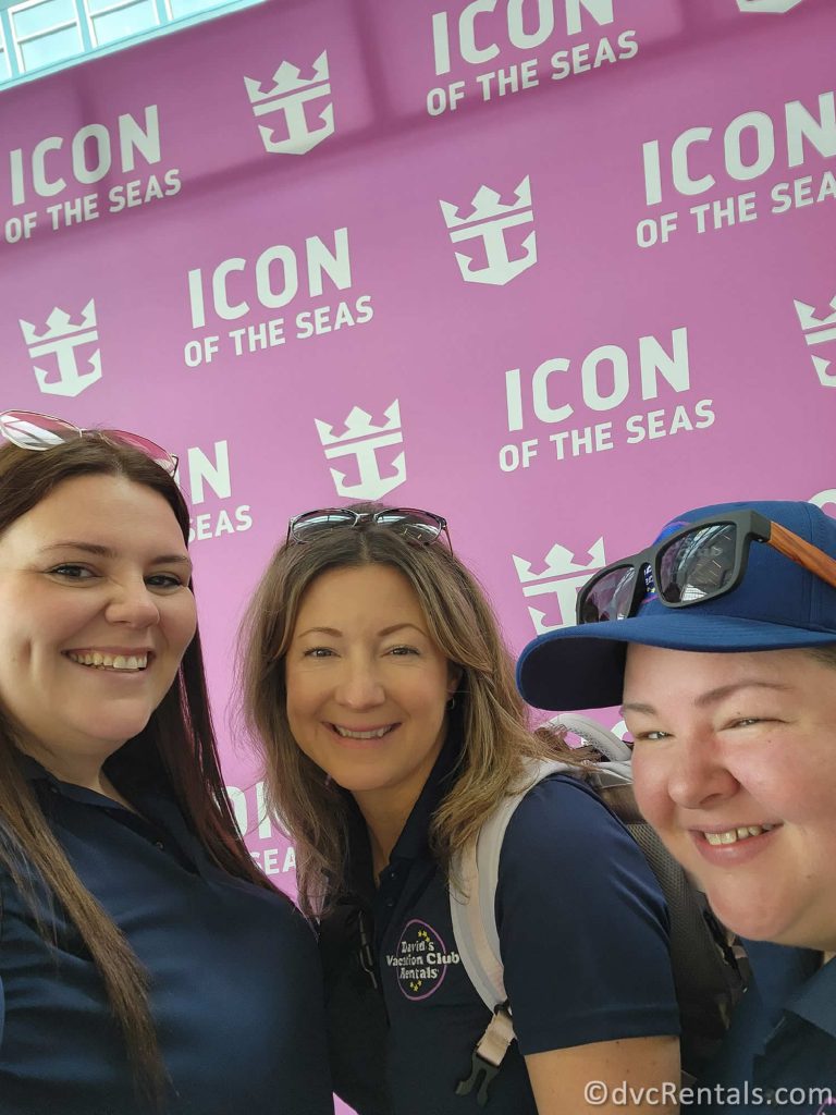 Team Members Alyssa, Melissa, and Lindsay embarking on the Icon of the Seas!