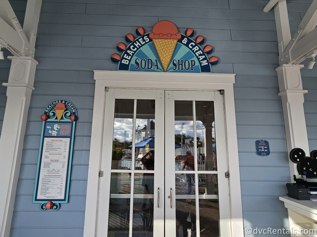 Entrance to Beaches and Cream at Disney's Beach Club Villas.