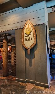 Sign for 'Ohana at Disney's Polynesian Village Resort.
