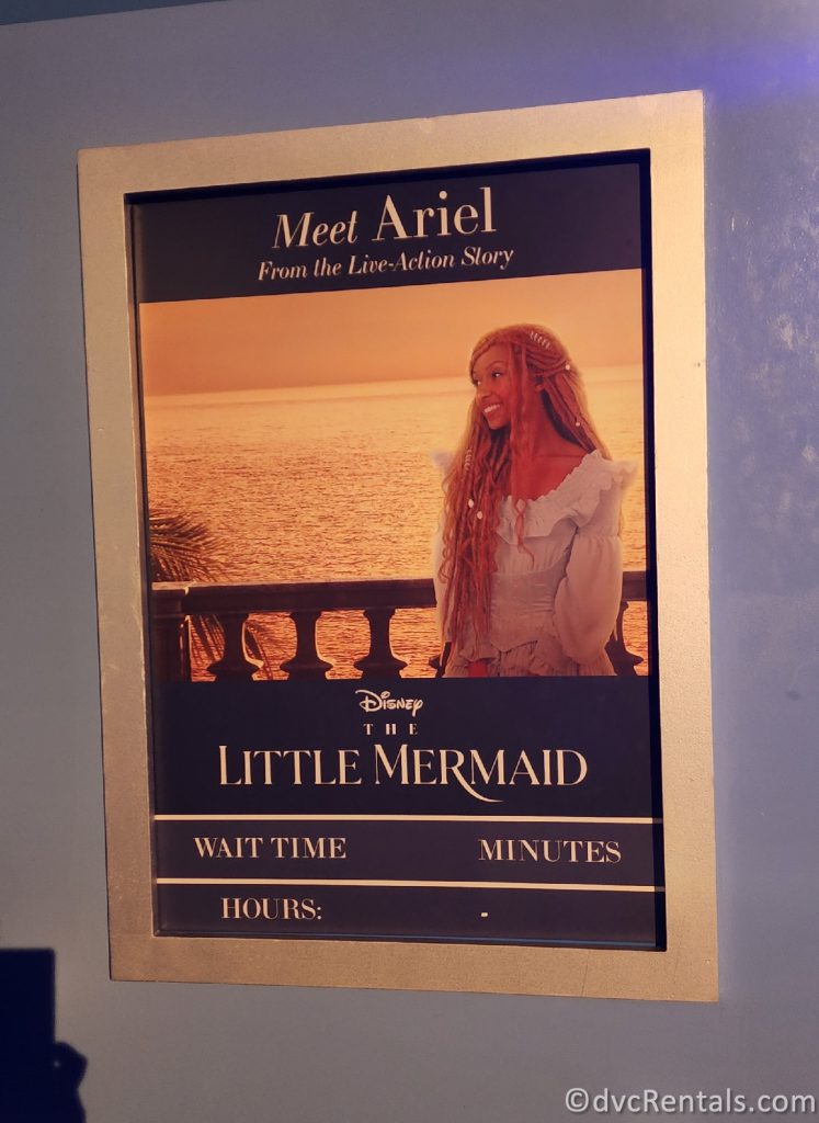 Sign in the Entrance Area for the Ariel Meet and Greet.