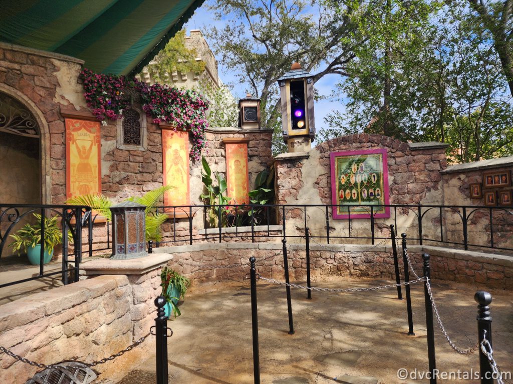 Stone Courtyard where Mirabel's Meet and Greet takes place in Magic Kingdom.