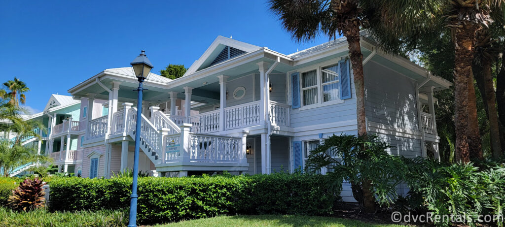 Pastel-colored building at Disney's Old Key West Resort.