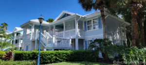 Pastel-colored building at Disney's Old Key West Resort.