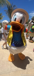 Donald Duck in his Lookout Cay outfit flexing for the outfit.