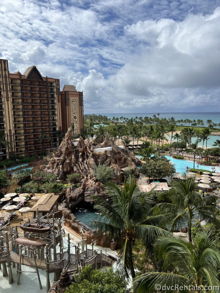 Aerial Shot of the Pool Area at Aulani.