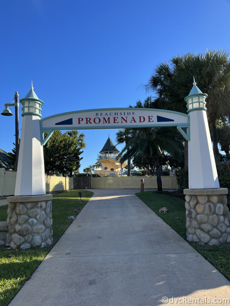 Entrance to the Beachside Promenade at Disney's Vero Beach Resort.