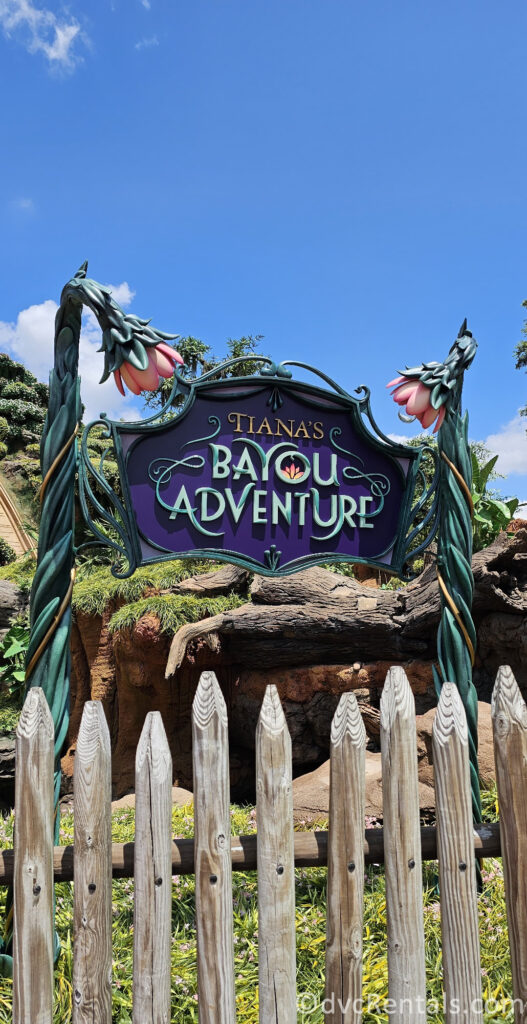 Tiana's Bayou Adventure Sign.