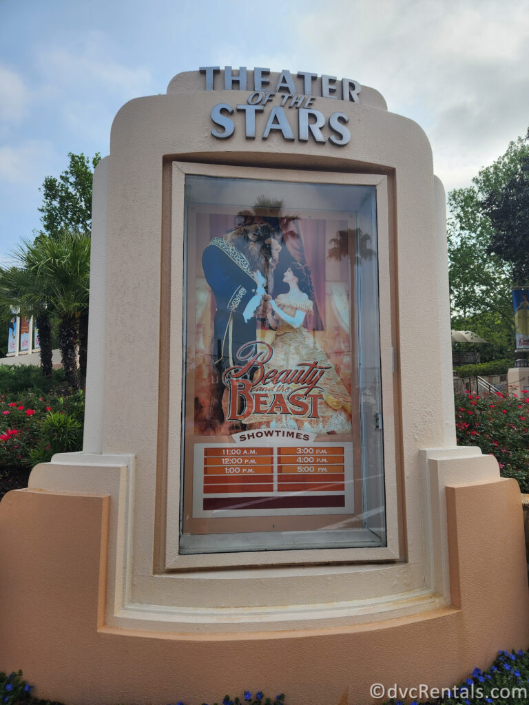 Billboard for Disney's Beauty and the Beast Sing-Along on Sunset Boulevard.