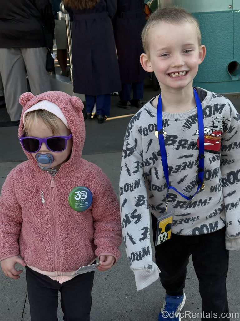 Guest blogger Christie Hecht’s children pose outside of Disney’s Hollywood Studios Theme Park.