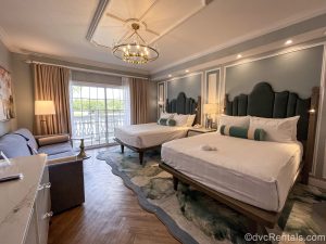A Resort Studio featuring décor and accessories inspired by the film Mary Poppins Returns is seen at the Villas at Disney’s Grand Floridian Resort & Spa.